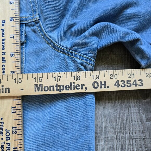 JouJou Jean Jacket Womens Size Extra Large Denim Button Front Pockets Faded Blue - Picture 10 of 16